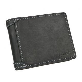 Rustikálna pánska peňaženka LAGEN, čierna na šírku