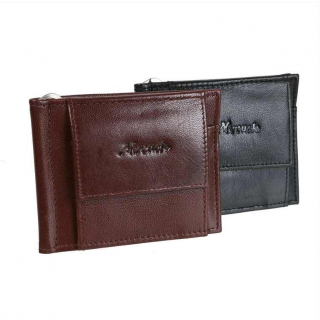 Kožená dolárovka - peňaženka, pre 4 karty - čierna, bordová