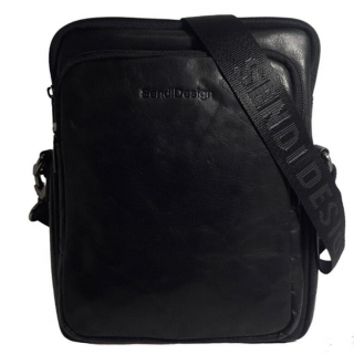 Čierna kožená taška cez plece VEGAS SendiDesign (A5)