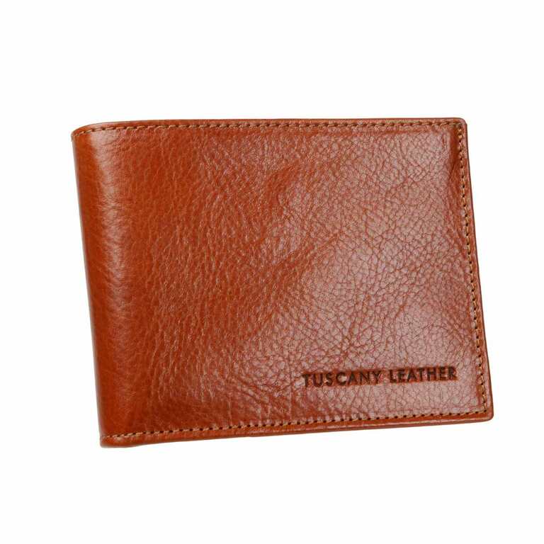 Exkluzívna pánska kožená peňaženka TUSCANY LEATHER koňaková